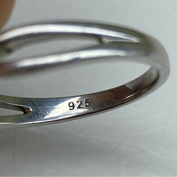 JJ Sterling Silver Heart with Diamond Illusion Setting Statement Ring - Picture 8 of 10